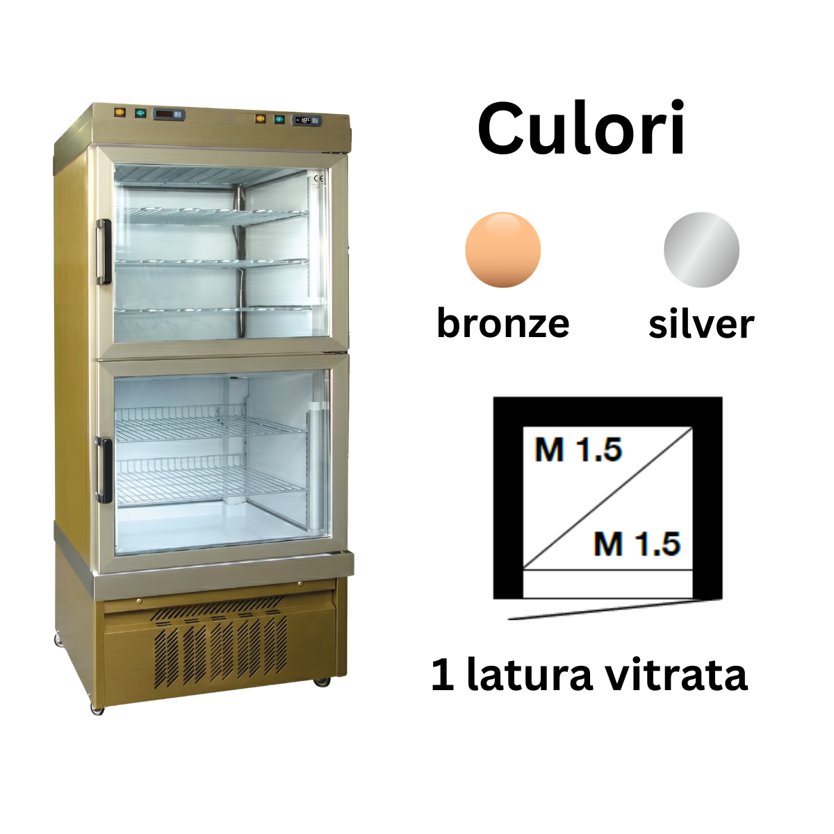 Vitrina frigorifica combinata cofetarie Tekna, temp: -25...+10 °C, racire statica, 530 lt. 90*64*191 cm - 2