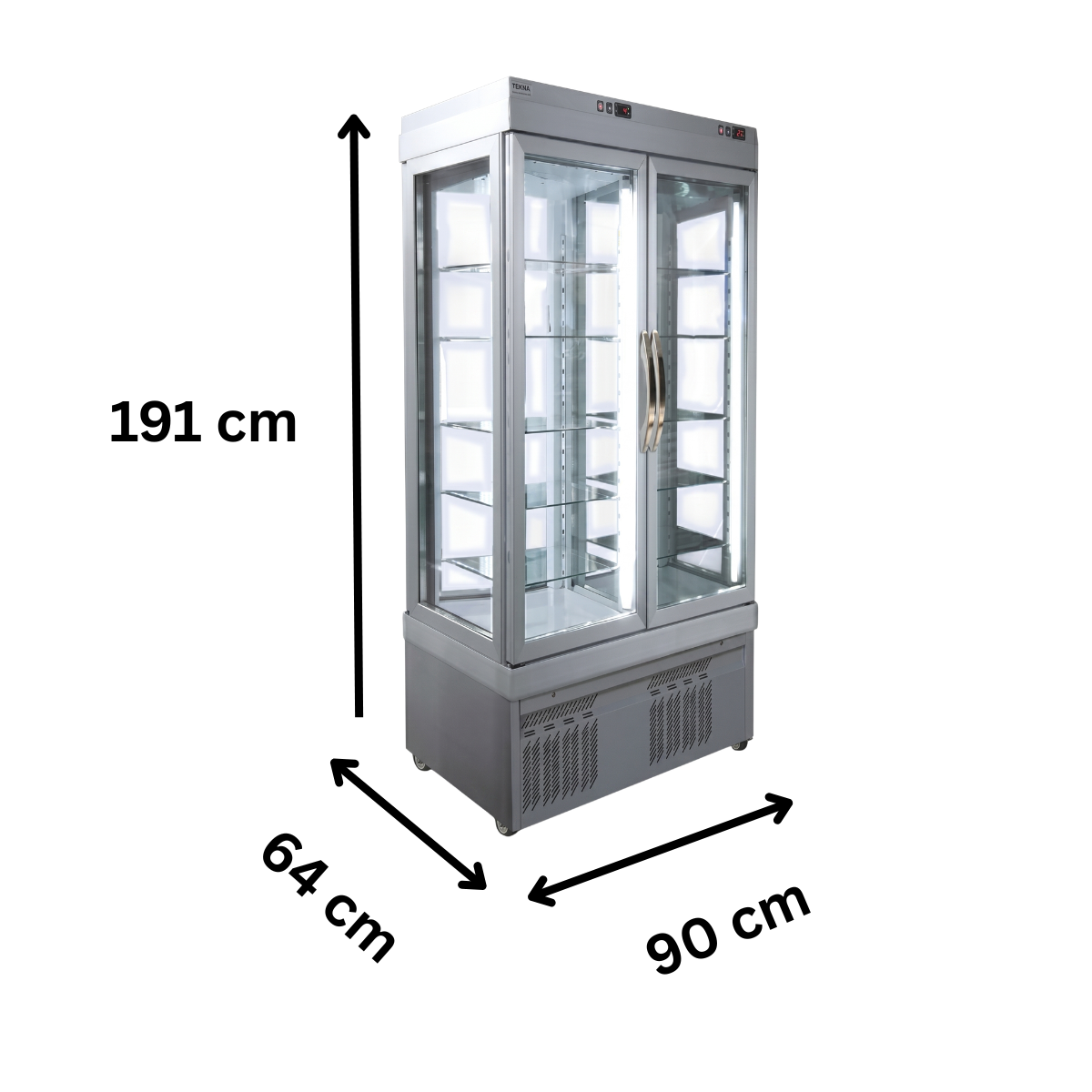 Vitrina frigorifica cofetarie Tekna, temp: -15...-25 °C, racire ventilata No-Frost, 520 lt. 90*64*191 cm - 1