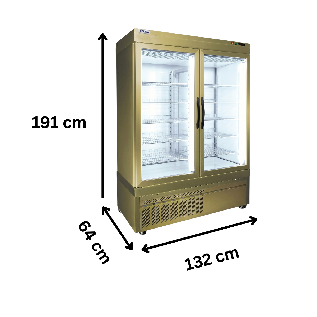 Vitrina frigorifica cofetarie Tekna, temp: -5...+10 °C, racire ventilata No-Frost, 810 lt. 132*64*191 cm - 1