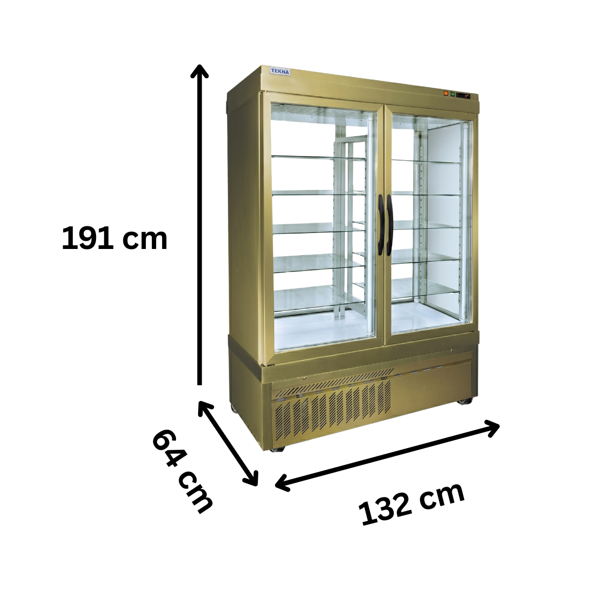 Vitrina congelare cofetarie Tekna, temp: -25...-15 °C, racire statica, 905 lt. 132*64*191 cm - 1