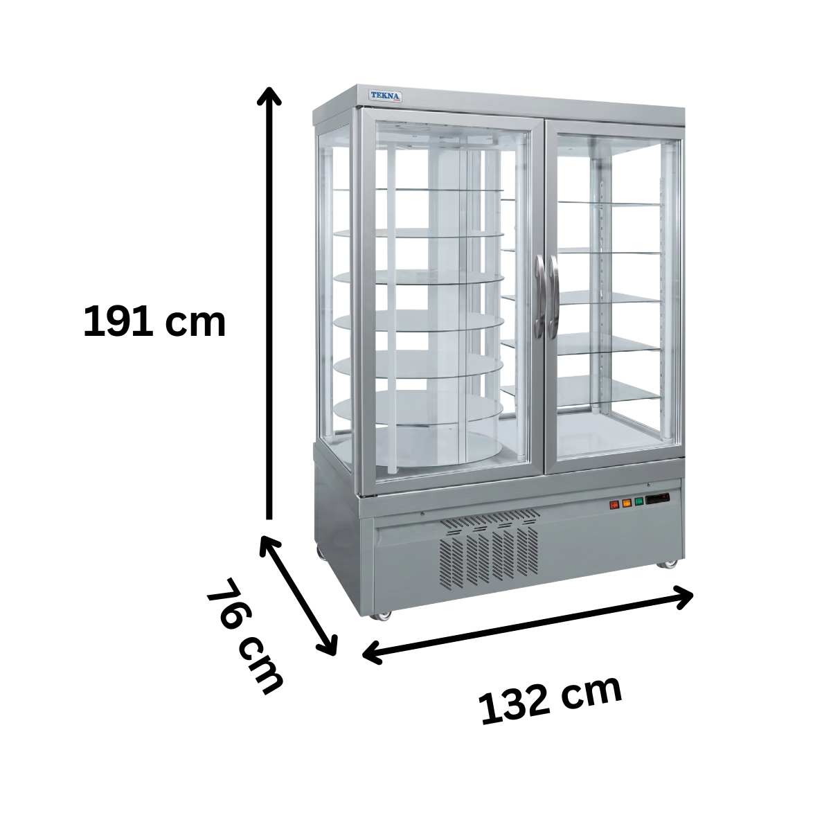 Vitrina congelare cofetarie Tekna, temp: -25...+5 °C, racire ventilata No-Frost, 1077 lt. 132*76*191 cm - 1