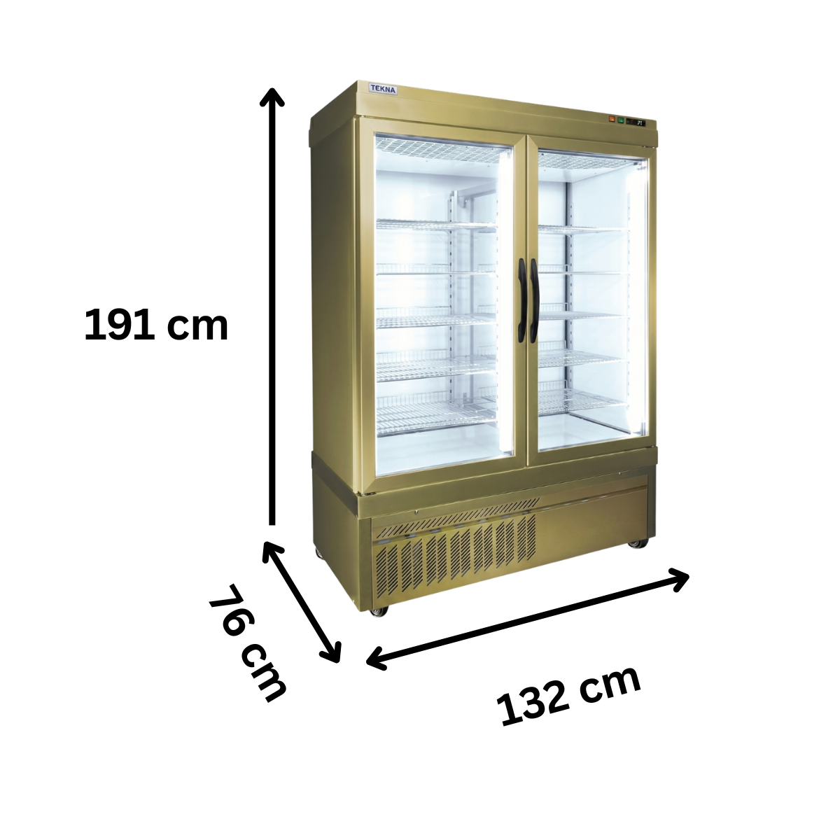 Vitrina congelare cofetarie Tekna, temp: -25...+5 °C, racire ventilata No-Frost, 1007 lt. 132*76*191 cm - 1