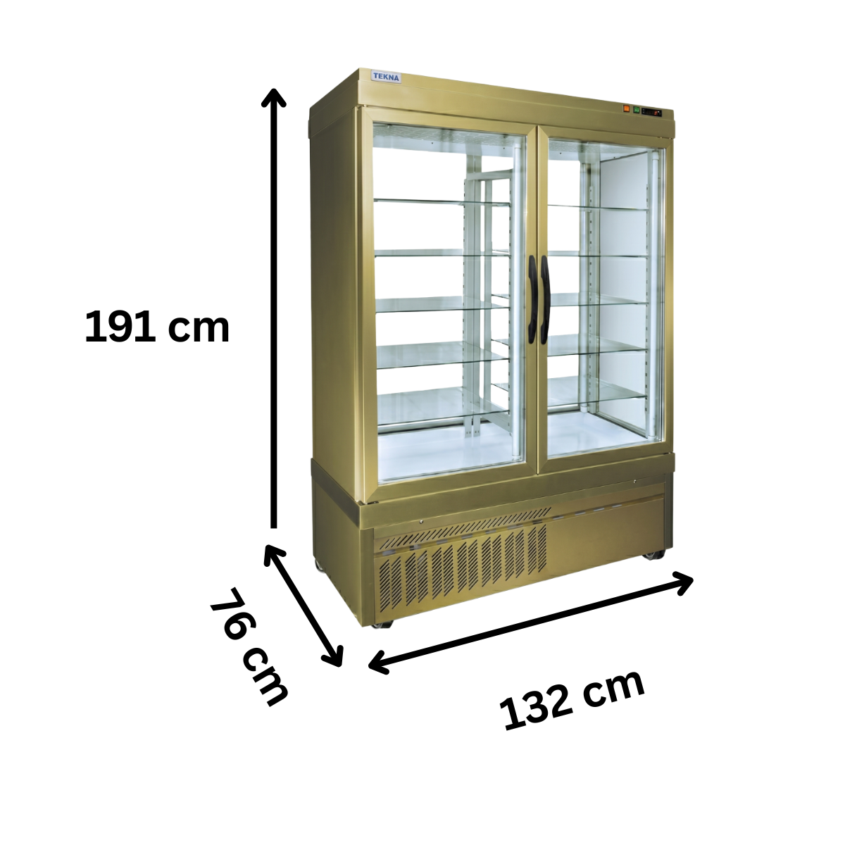 Vitrina frigorifica cofetarie Tekna, temp: -5...+10 °C, racire ventilata No-Frost, 1052 lt. 132*76*191 cm - 1