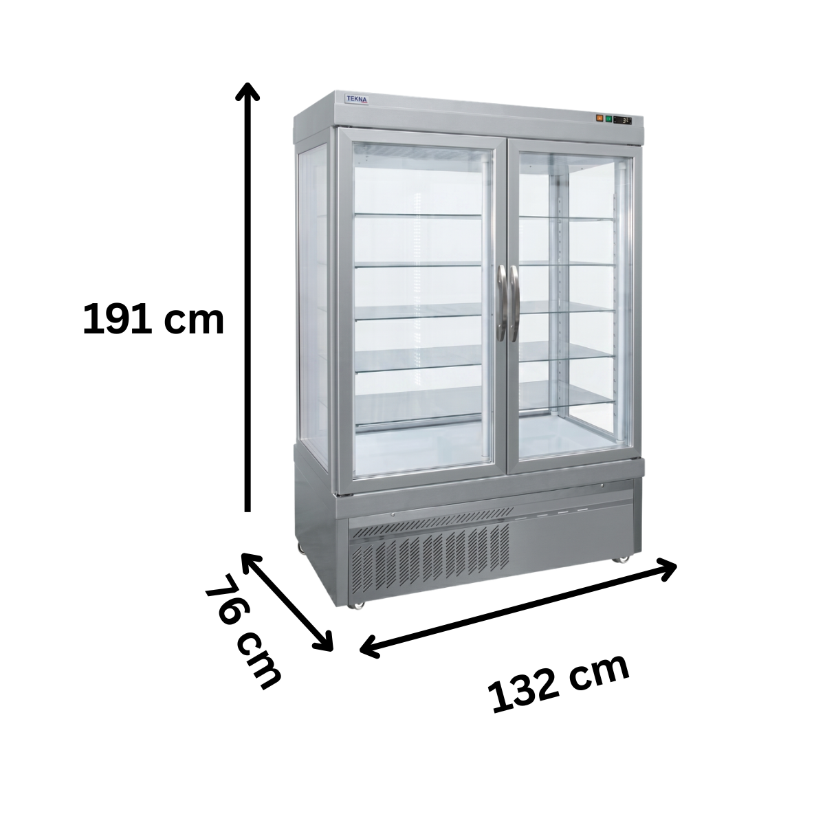 Vitrina congelare cofetarie Tekna, temp: -25...+5 °C, racire ventilata No-Frost, 1077 lt. 132*76*191 cm - 1