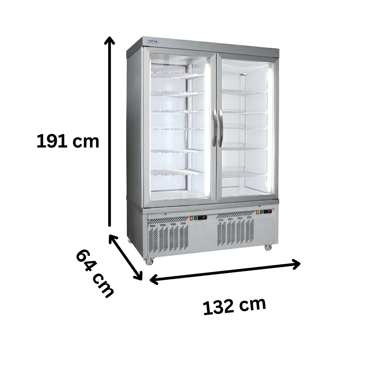 Vitrina congelare cofetarie Tekna, temp: -25...+5 °C, racire ventilata No-Frost, 810 lt. 132*64*191 cm - 1