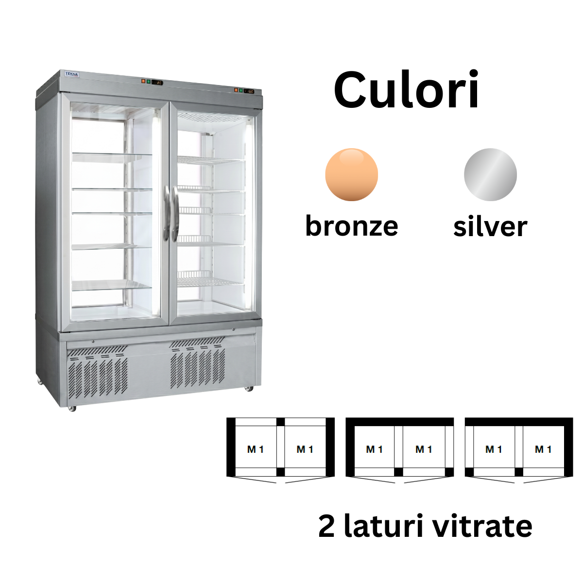 Vitrina congelare cofetarie Tekna, temp: -25...+5 °C, racire ventilata No-Frost, 855 lt. 132*64*191 cm - 2