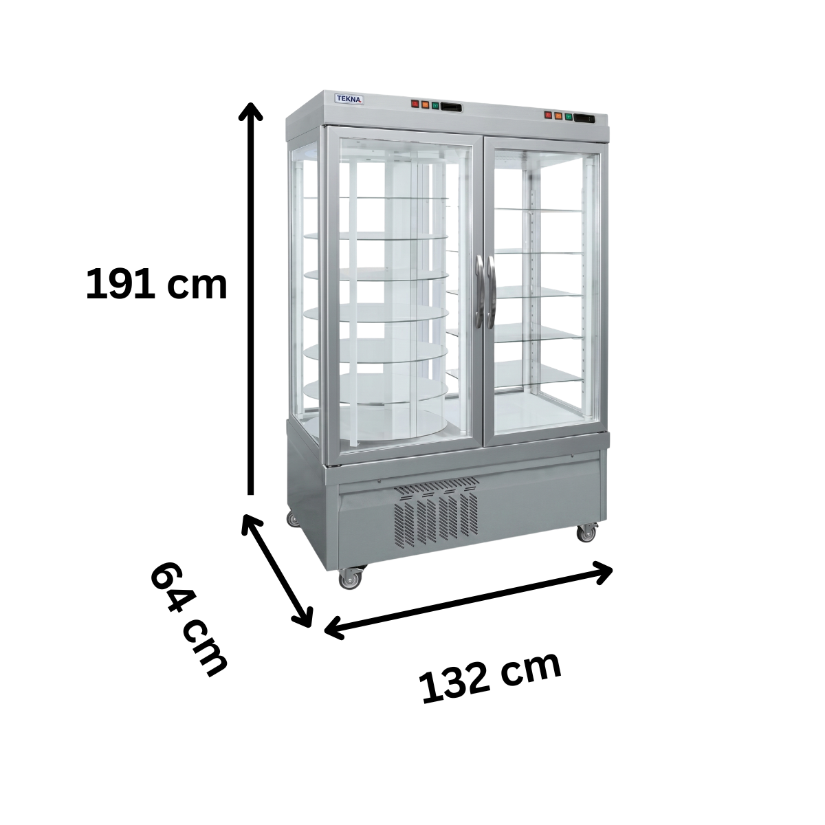 Vitrina congelare cofetarie Tekna, temp: -25...+5 °C, racire ventilata No-Frost, 880 lt. 132*64*191 cm - 1
