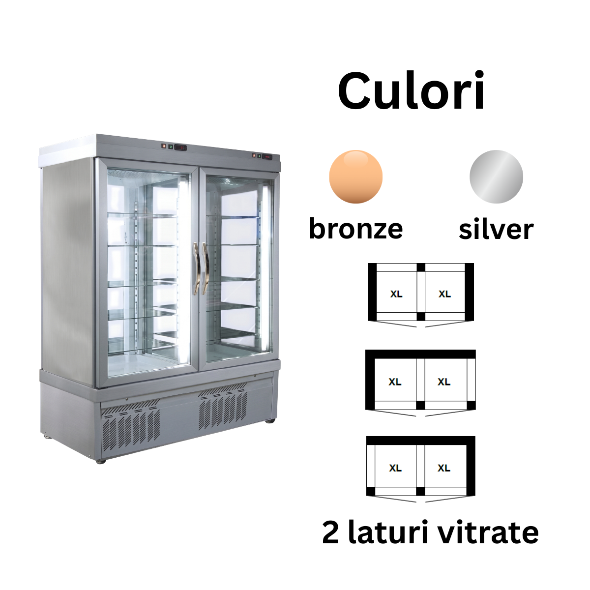 Vitrina congelare cofetarie Tekna, temp: -25...+5 °C, racire ventilata No-Frost, 1135 lt. 150*76*191 cm - 2