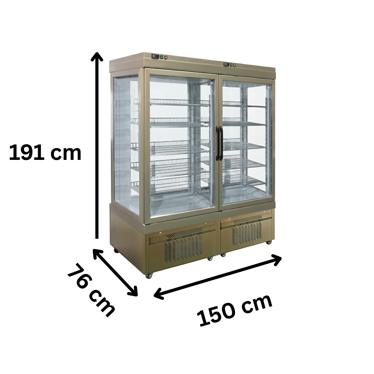 Vitrina frigorifica combinata No-Frost cofetarie Tekna, temp: -25...+10 °C, racire ventilata No-Frost, 1150 lt. 150*76*191 cm - 1