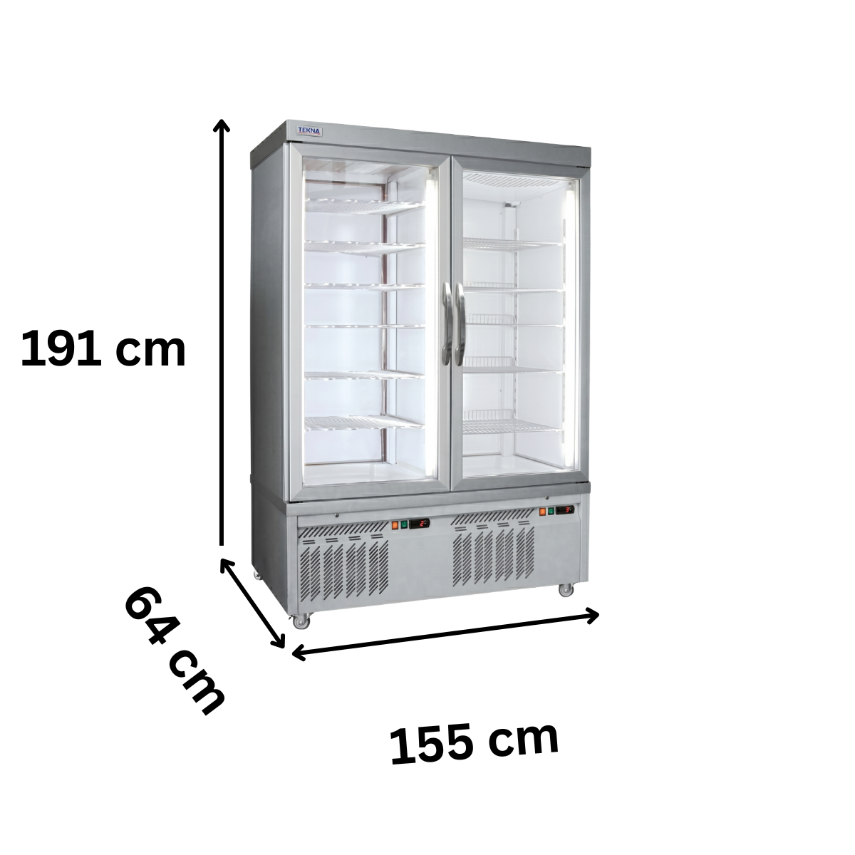 Vitrina frigorifica cofetarie Tekna, temp: +2...+10 °C, racire statica, 915 lt. 155*64*191 cm - 1
