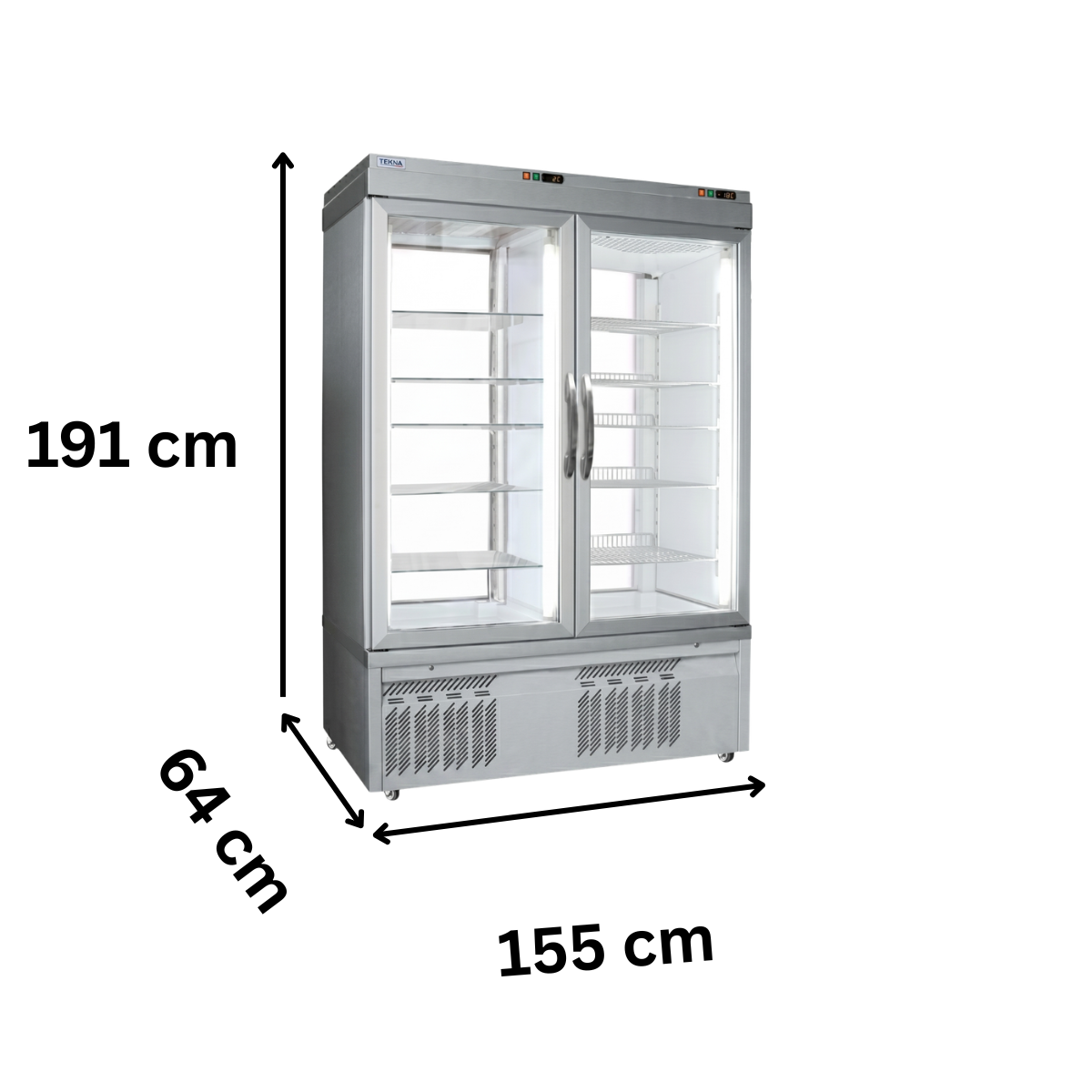 Vitrina frigorifica combinata No-Frost cofetarie Tekna, temp: -25...+10 °C, racire ventilata No-Frost, 875 lt. 155*64*191 cm - 1