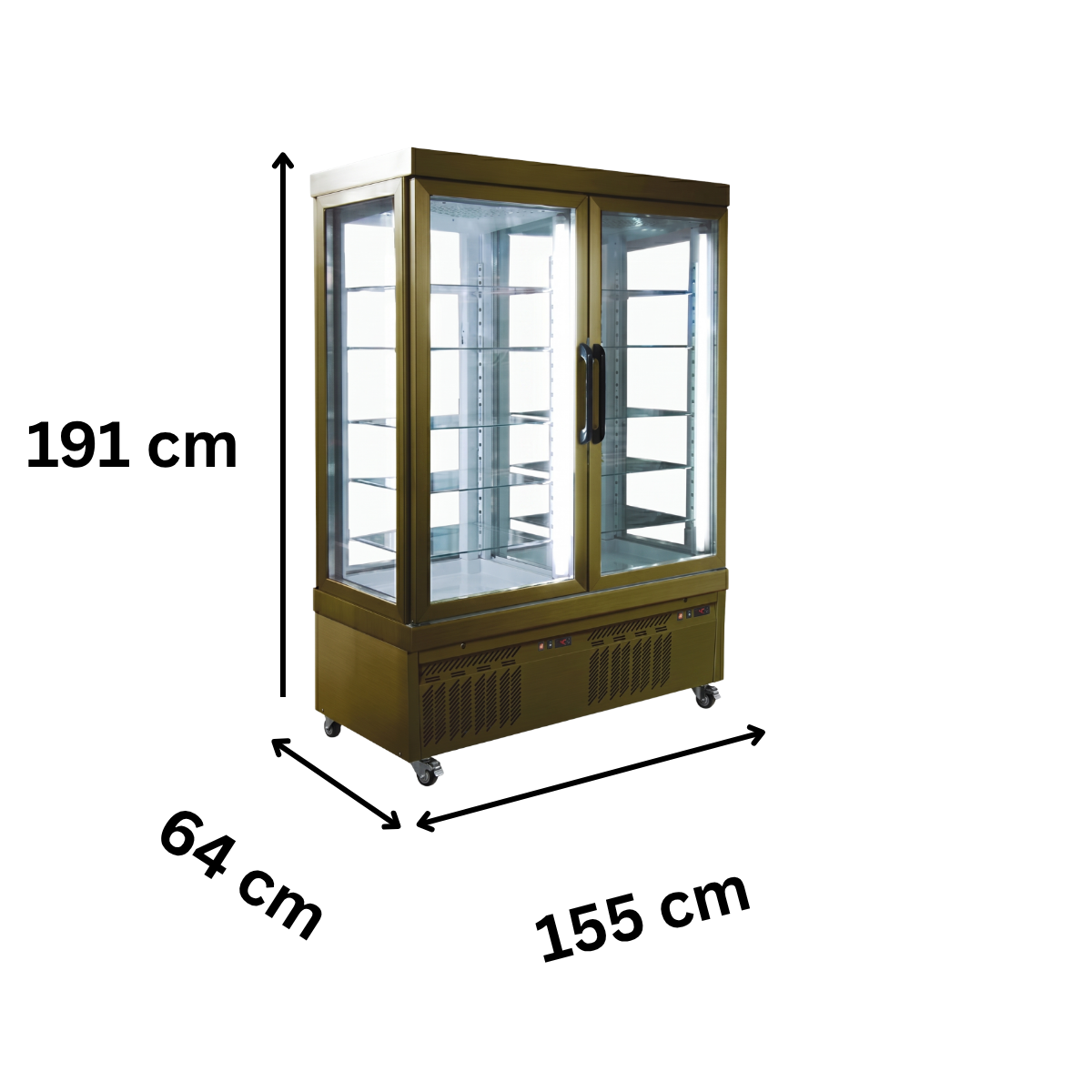 Vitrina frigorifica cofetarie Tekna, temp: +2...+10 °C, racire statica, 915 lt. 155*64*191 cm - 1