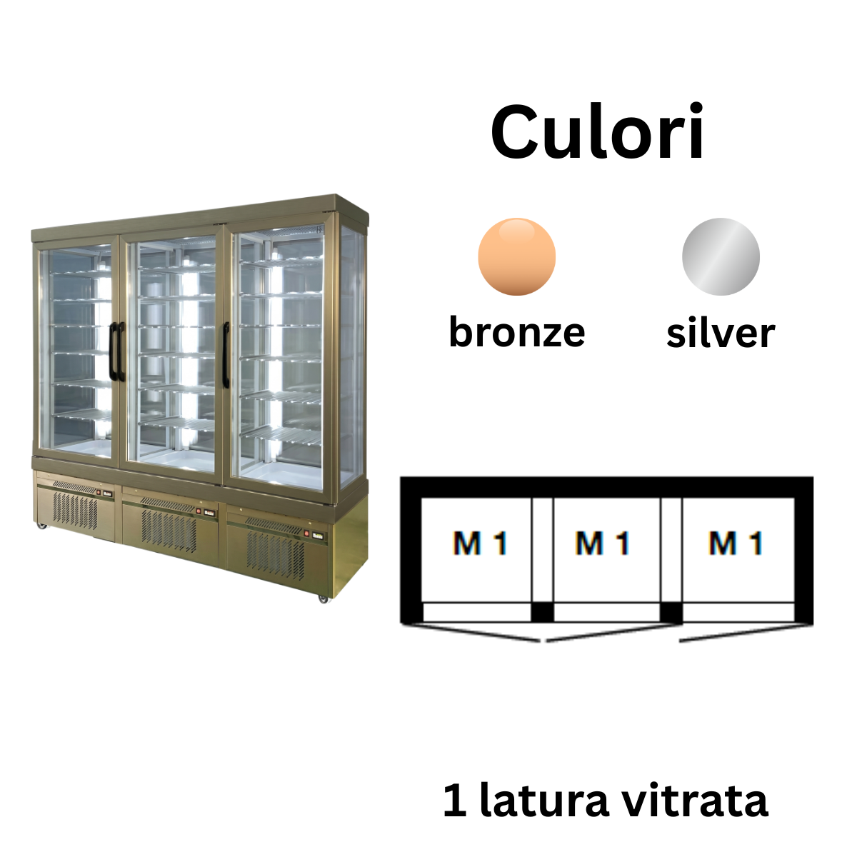 Vitrina congelare No-Frost cofetarie Tekna, temp: -25...+5 °C, racire ventilata No-Frost, 1200 lt. 197*64*191 cm - 2