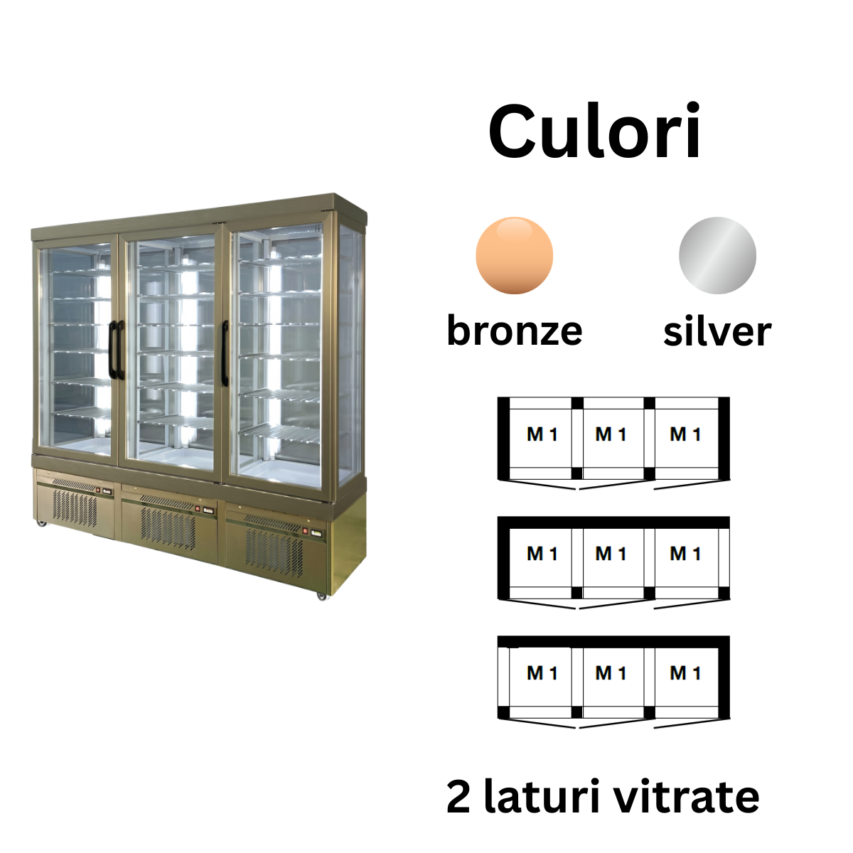 Vitrina congelare No-Frost cofetarie Tekna, temp: -25...-15 °C, racire ventilata No-Frost, 1260 lt. 197*64*191 cm - 2