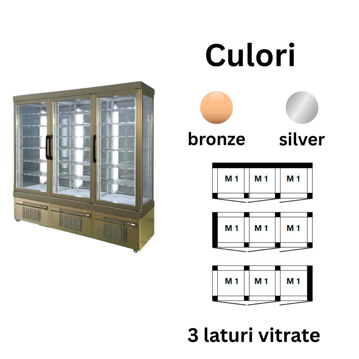 Vitrina congelare No-Frost cofetarie Tekna, temp: -25...+5 °C, racire ventilata No-Frost, 1230 lt. 197*64*191 cm - 2
