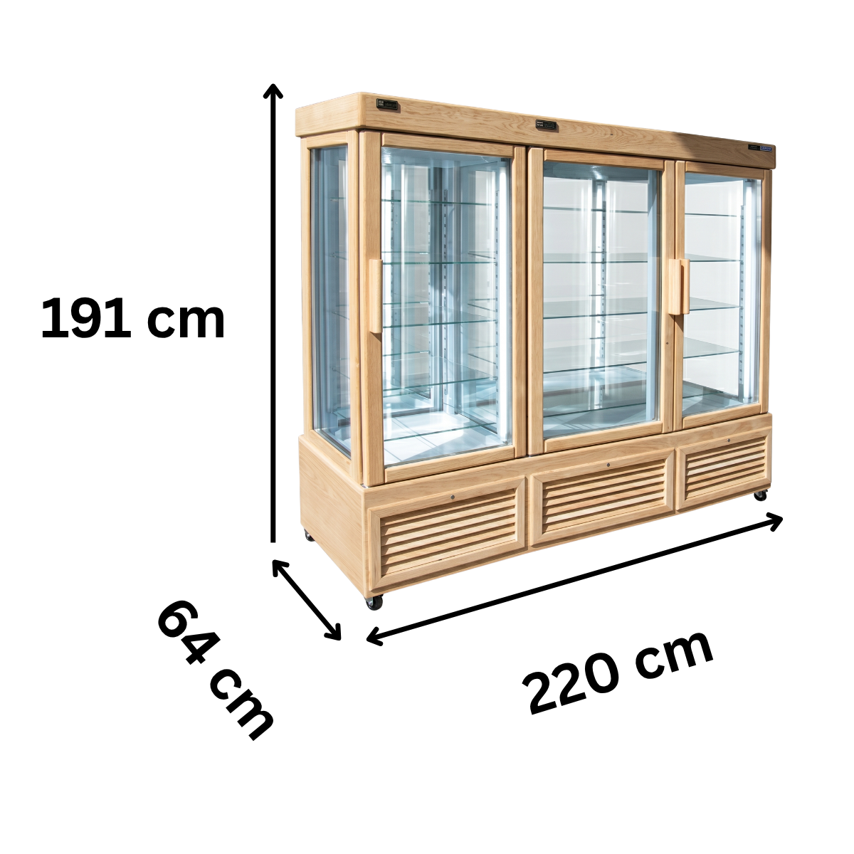Vitrina frigorifica combinata No-Frost cofetarie Tekna, temp: -25...+10 °C, racire ventilata No-Frost, 1330 lt. 220*64*191 cm - 1