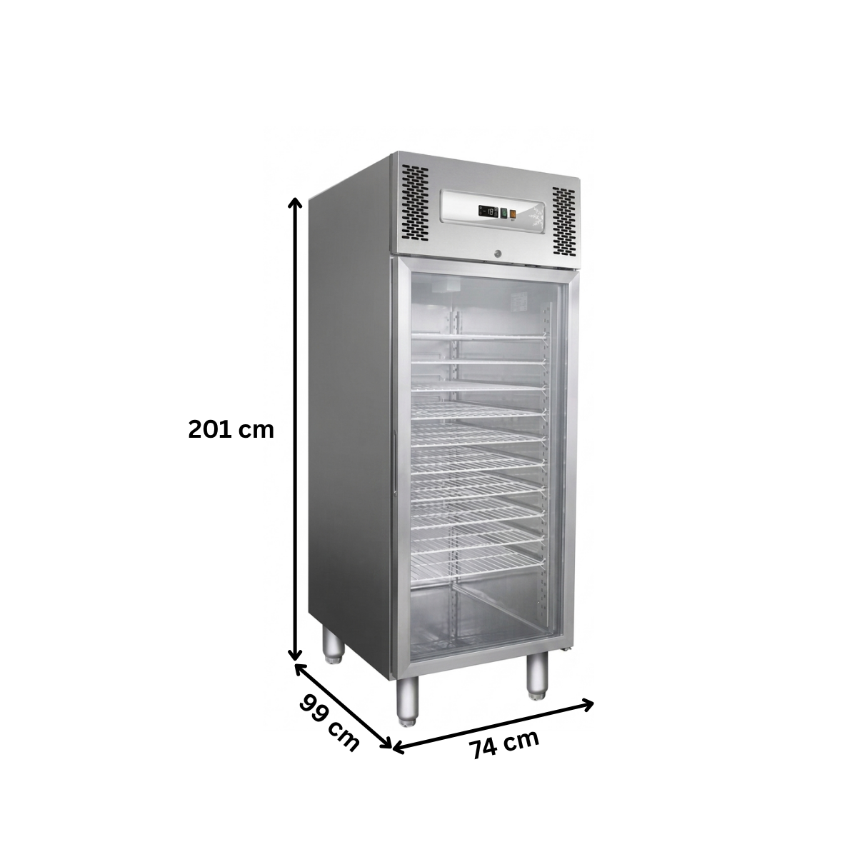 Dulap de congelare vertical pentru gelaterie cu 1 usa, inox, 737 LT, -10°C / -22°C, 10 grilaje, panou de control electronic - 7