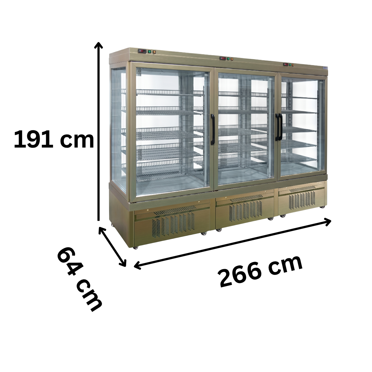 Vitrina congelare No-Frost cofetarie Tekna, temp: -25...+5 °C, racire ventilata No-Frost, 1785 lt. 266*64*191 cm - 1