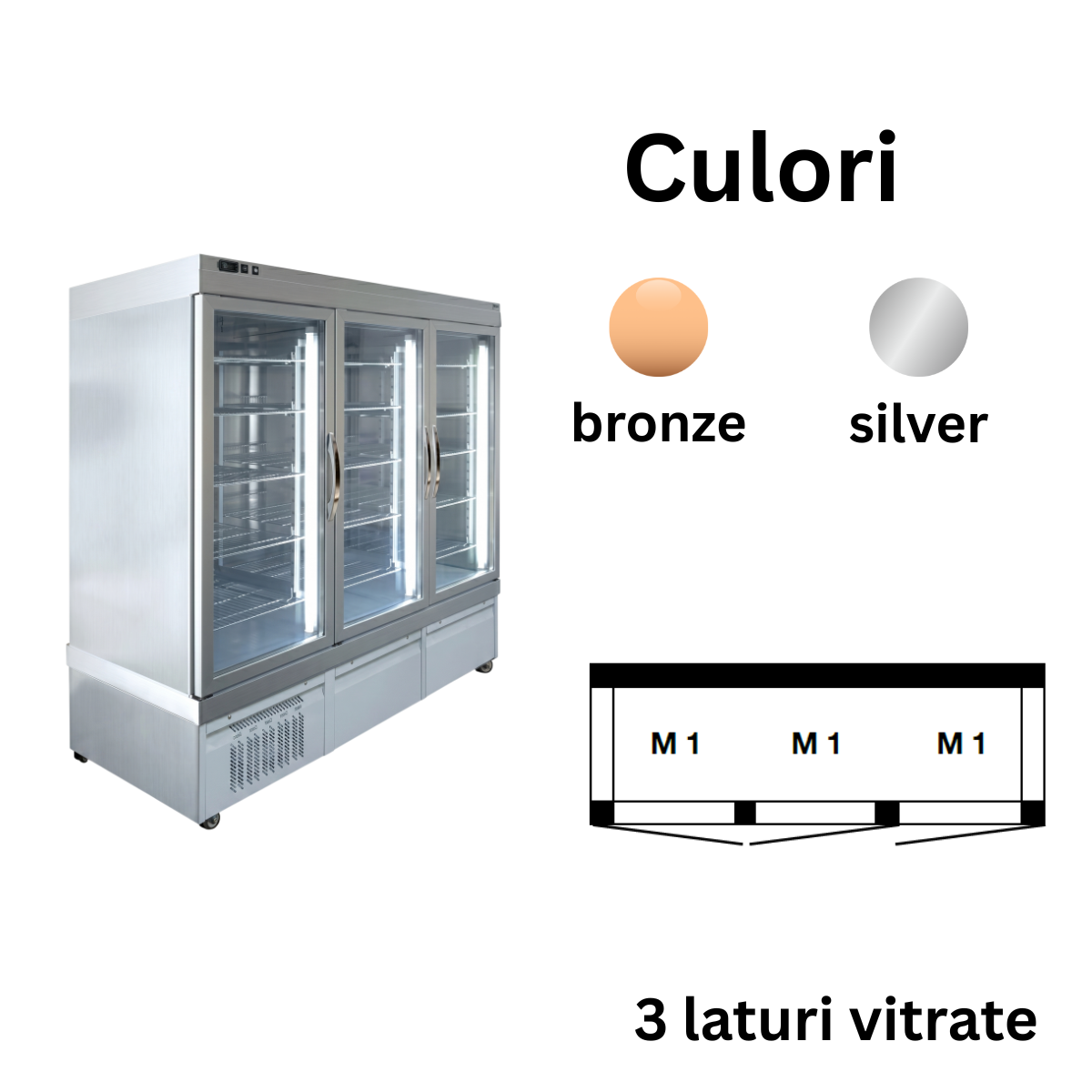 Vitrina congelare No-Frost cofetarie Tekna, temp: -25...+5 °C, racire ventilata No-Frost, 1310 lt. 197*64*191 cm - 2