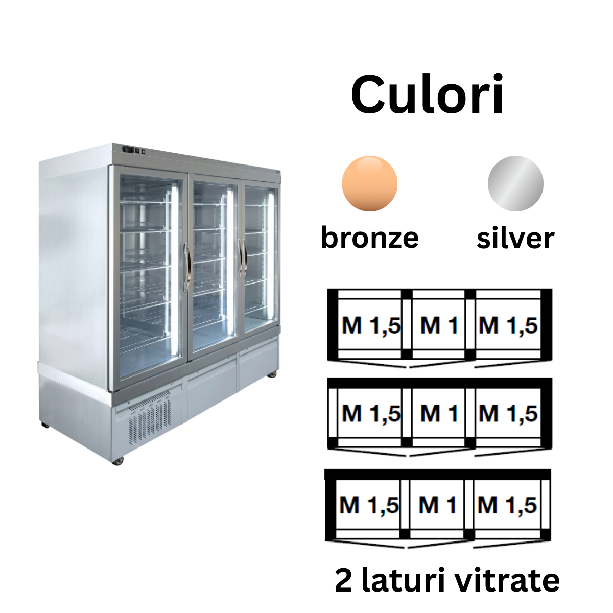 Vitrina congelare statica profesionala Tekna, temp: -25...-15 °C, racire statica, 1600 lt. 243*64*197 cm - 2