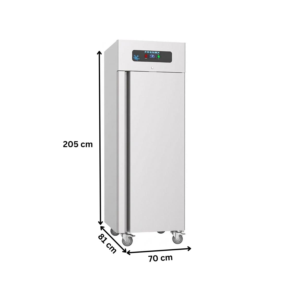 Dulap congelator vertical cu roti, filtru magnetic, pedala pentru deschiderea usii, FRENOX cu 1 usa, Eficienta Energetica, 700 lt - 1