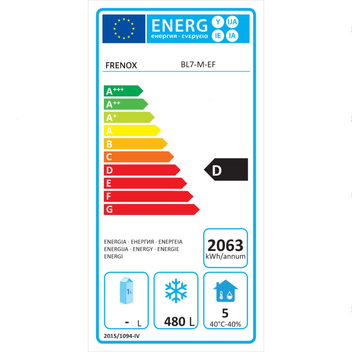 Dulap congelator vertical cu roti, filtru magnetic, pedala pentru deschiderea usii, FRENOX cu 1 usa, Eficienta Energetica, 700 lt - 8