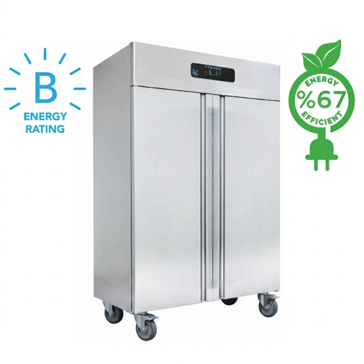 Dulap frigorific vertical FRENOX cu 2 usi, set de roti, filtru magnetic, pedala pentru deschiderea usii, Eficienta Energetica, 1400 lt - 0