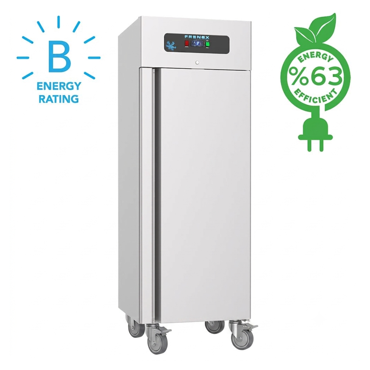 Dulap frigorific vertical cu roti, inox, FRENOX cu 1 usa, Eficienta Energetica, 700 lt - 0