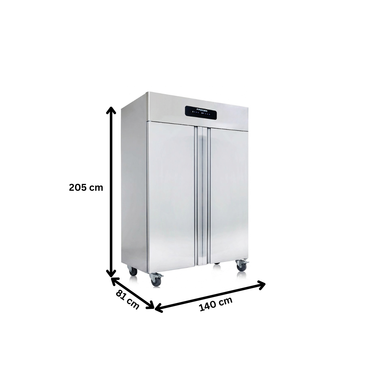 Dulap congelator vertical cu roti, inox, FRENOX cu 2 usi, Eficienta Energetica, 1400 lt - 8