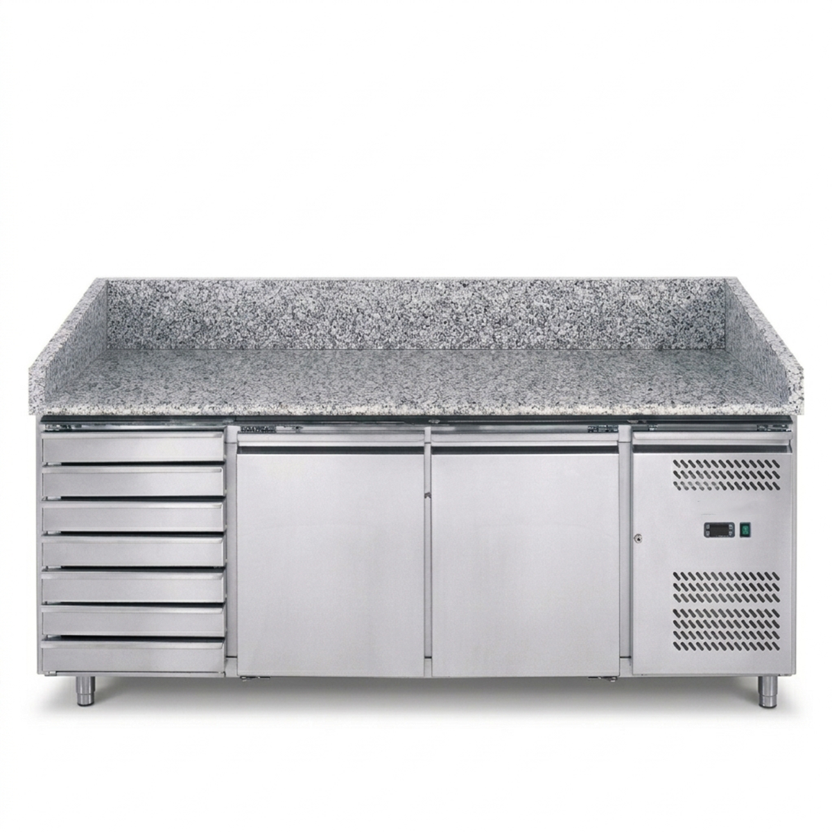 Masa rece pentru preparare pizza profesionala, blat din granit, racire ventilata, capacitate: 390 L - 8
