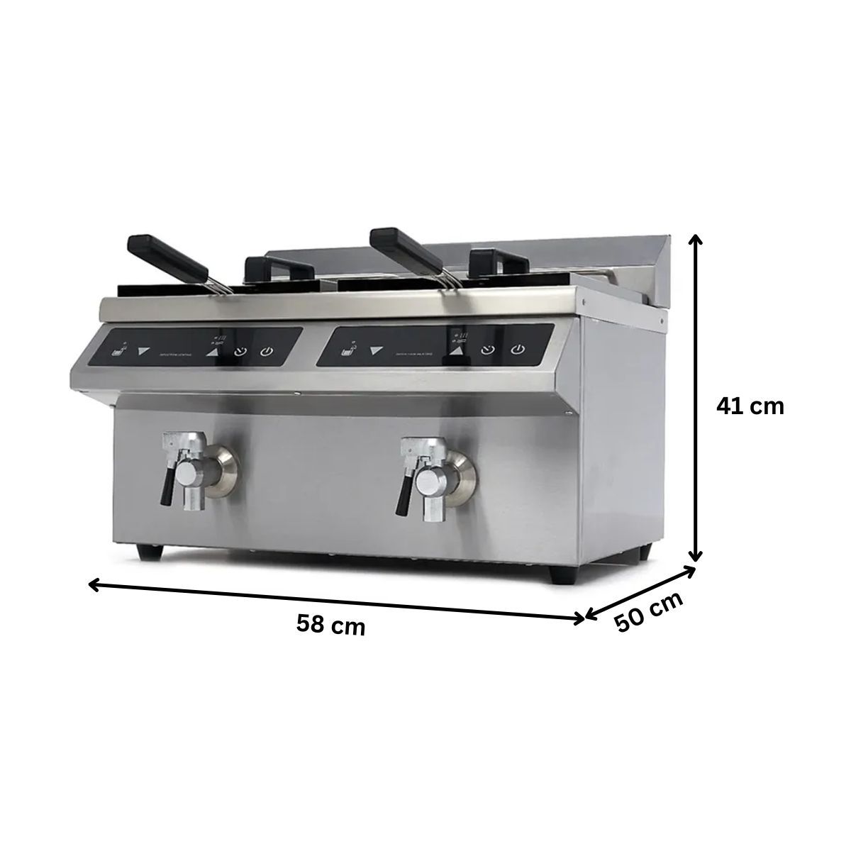Friteuza dubla cu inductie electrica, capacitate 8+8 litri, panou de control digital - 8