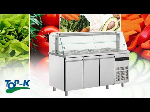Salad bar 20 GN 1/4 cu 3 usi si geam panoramic, 421 lt. - 10