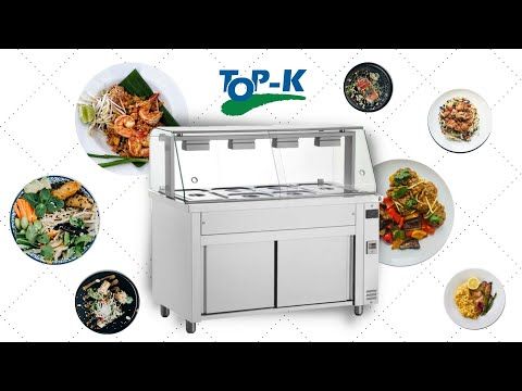 Bain-marie 4 tavi GN 1/1 cu dulap neutru si geam panoramic, 140 cm - 4