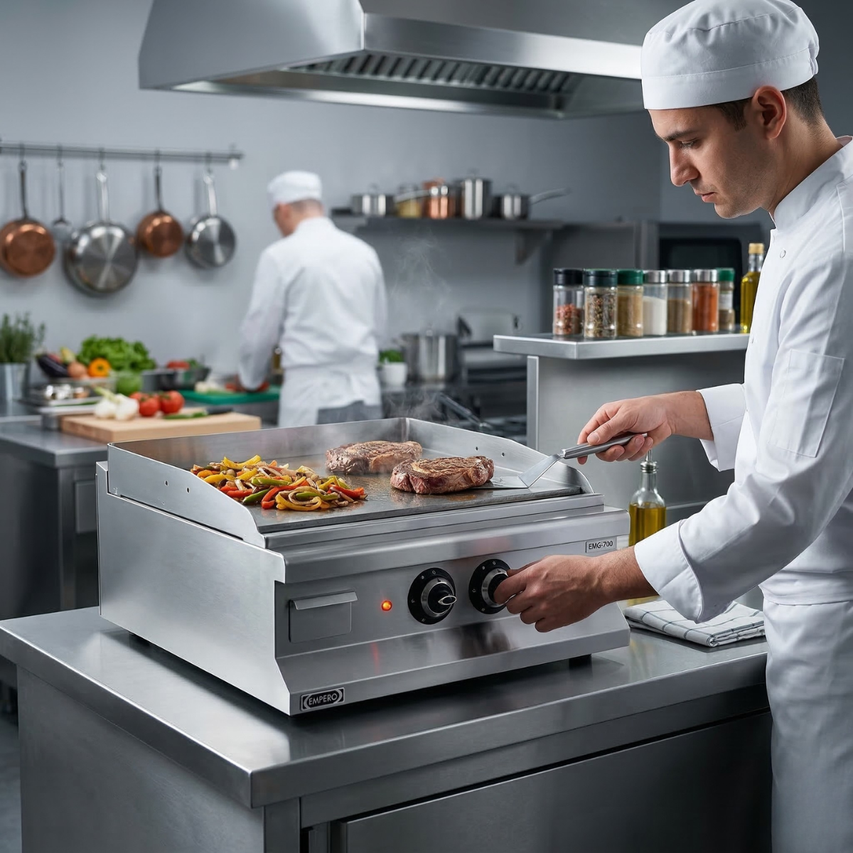 Grill electric profefional, inox, cu suprafata neteda, 80*90*28.5 cm - 5