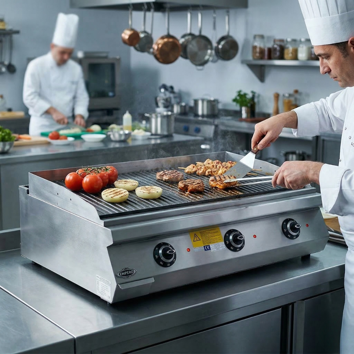 Grill electric profesional, inox, cu suprafata striata cromata PLUS, 120*90*30 cm - 2