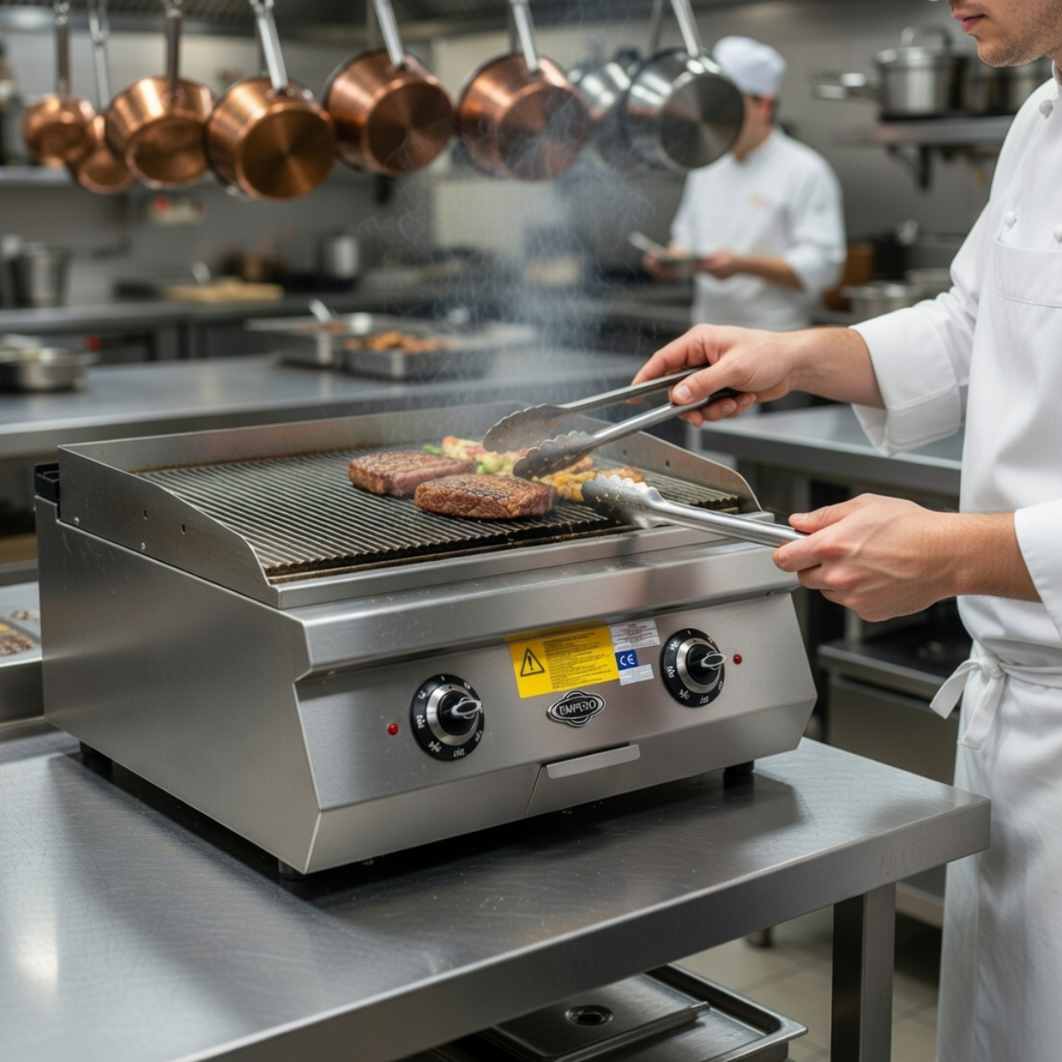 Grill electric profesional, inox, cu suprafata striata PLUS, 80*90*30 cm - 2