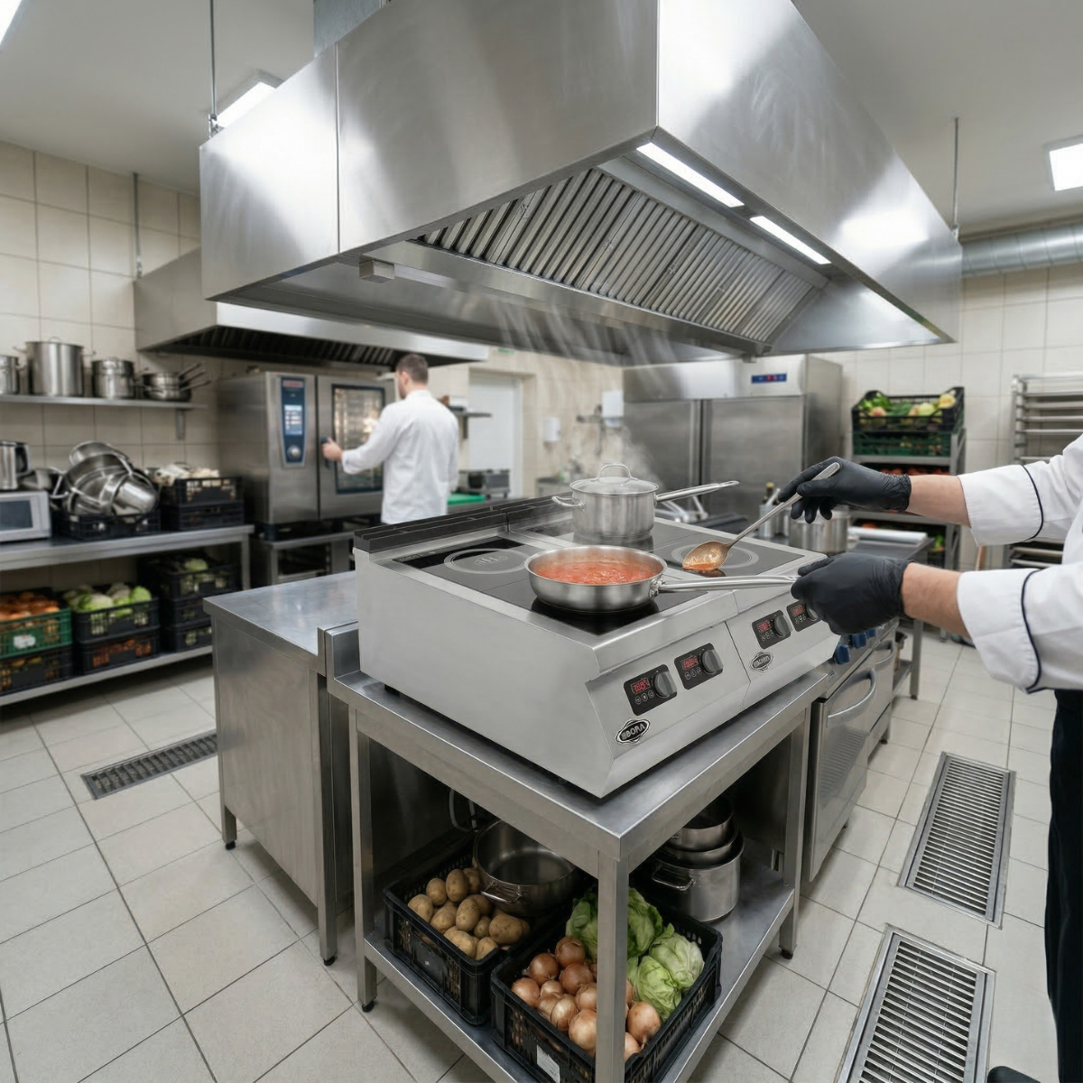 Masina de gatit electrica, inox, cu 2 plite cu inductie PLUS, 40*90*30 cm - 5