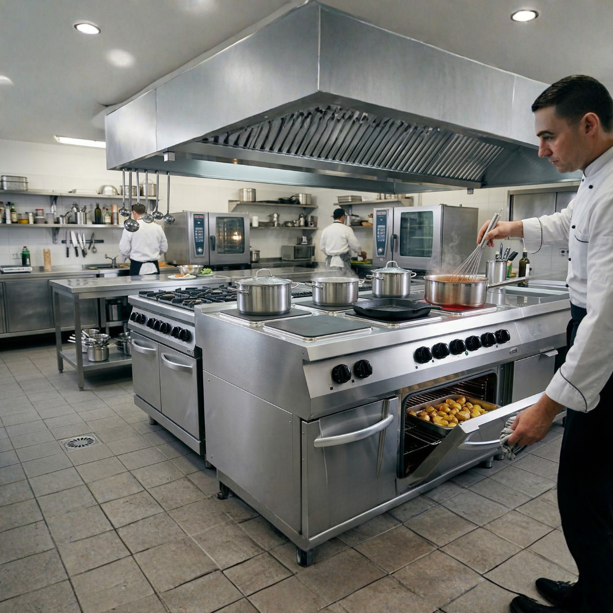 Masina de gatit electrica OZTI, inox, cu 6 plite si cuptor, 120*90*85 cm - 4