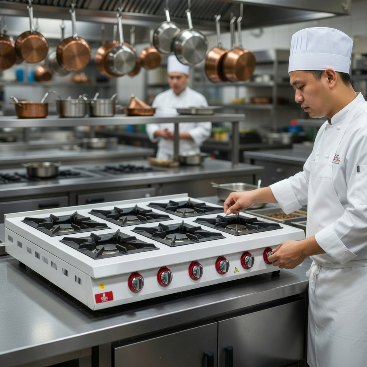 Masina de gatit pe gaz cu 6 arzatoare de banc, 130*84*20 cm - 3