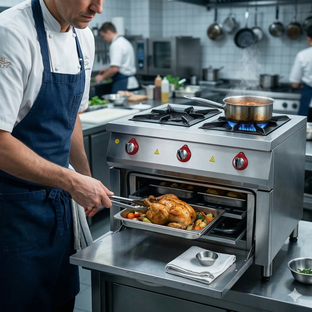 Masina de gatit pe gaz, inox, cu 2 arzatoare si cuptor, 100*64*85 cm - 4