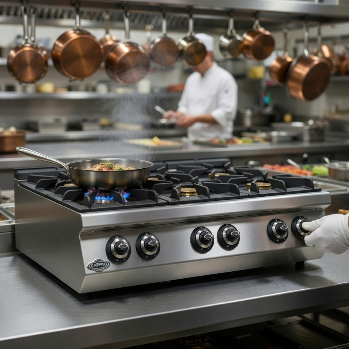 Masina de gatit pe gaz, inox, cu 6 arzatoare PLUS, 120*90*30 cm - 2