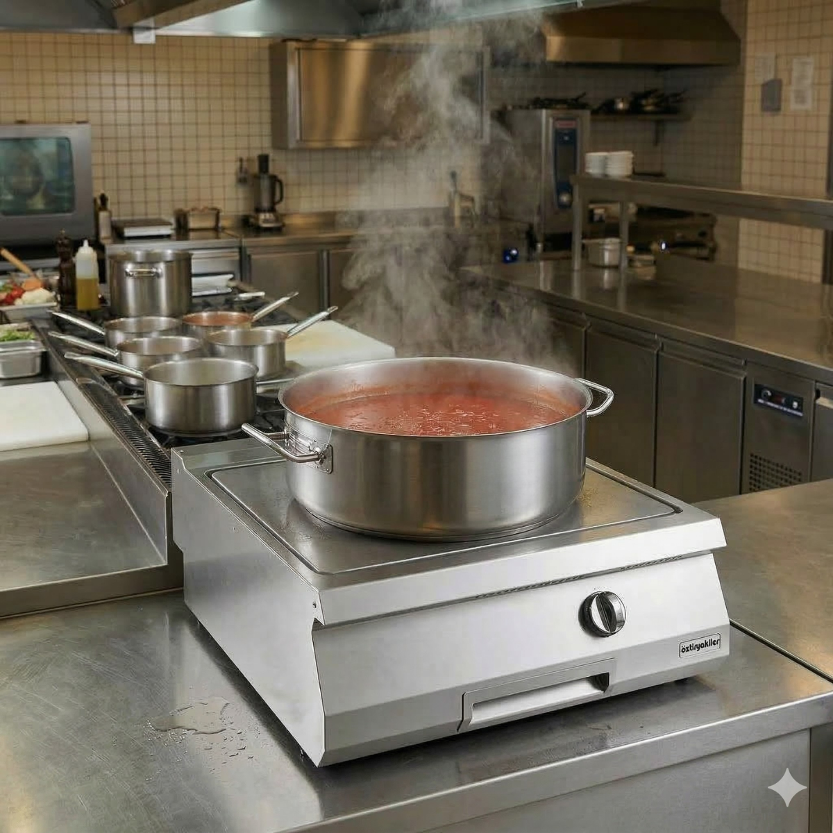 Masina de gatit pe gaz OZTI, inox, cu placa radianta, 80*70*28 cm - 3