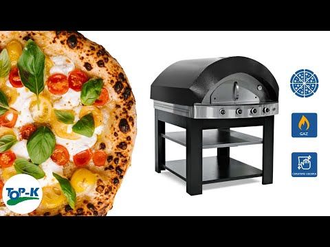 Cuptor profesional pentru pizza, cu samota si alimentare pe gaz, capacitate 4 pizza 30 cm - Negru - 7