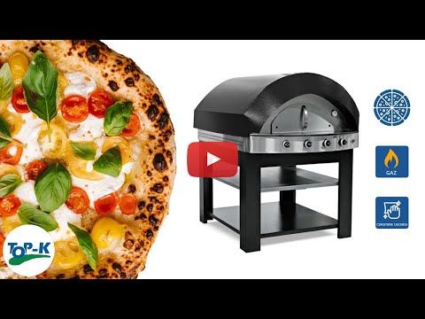 Cuptor profesional pentru pizza, cu samota si alimentare pe gaz, capacitate 12 pizza 30 cm - Negru - 6