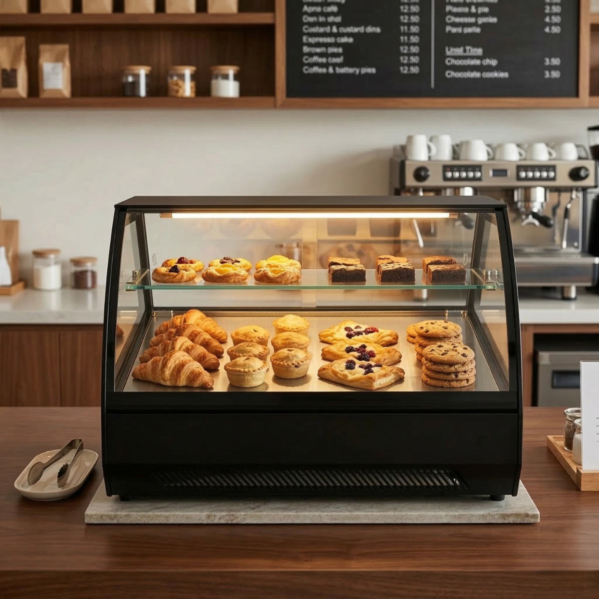 Vitrina calda inclinata de masa ArtSteel, neagra, 172x60x60 cm, 240 Lt, 1200 W - 3