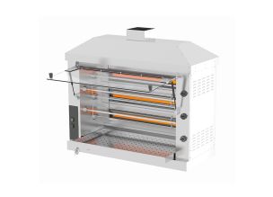 Rotisor profesional pe gaz cu 5 tepuse, 12-15 pui