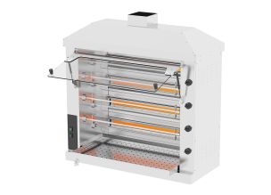 Rotisor profesional pe gaz cu 7 tepuse, 16-20 pui