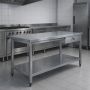 Thumbnail Masa de lucru inox cu polita inferioara si sertar 180*60*85 - 3