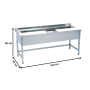 Thumbnail Masa de lucru inox pentru preparare peste 140*70*85 - 1