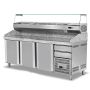 Thumbnail Masa preparare pizza combi, profesionala, inox, 2 sertare, 9 cuve, 500 lt, 210*80*102/152 cm - 0